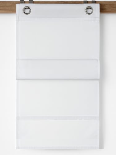 Magnetrollo weiß unifarben BxH 80x130cm Rollo Easyfix Raffrollo inkl. Haken von Clever-Kauf-24