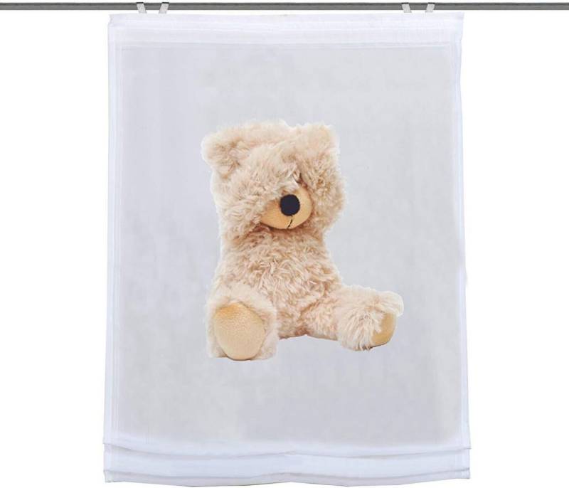 Clever-Kauf-24 Raffrollo Digitaldruck bedrucktes Raffrollo, Canton Teddy, BxH 60x140cm, mit Hakenaufhängung von Clever-Kauf-24