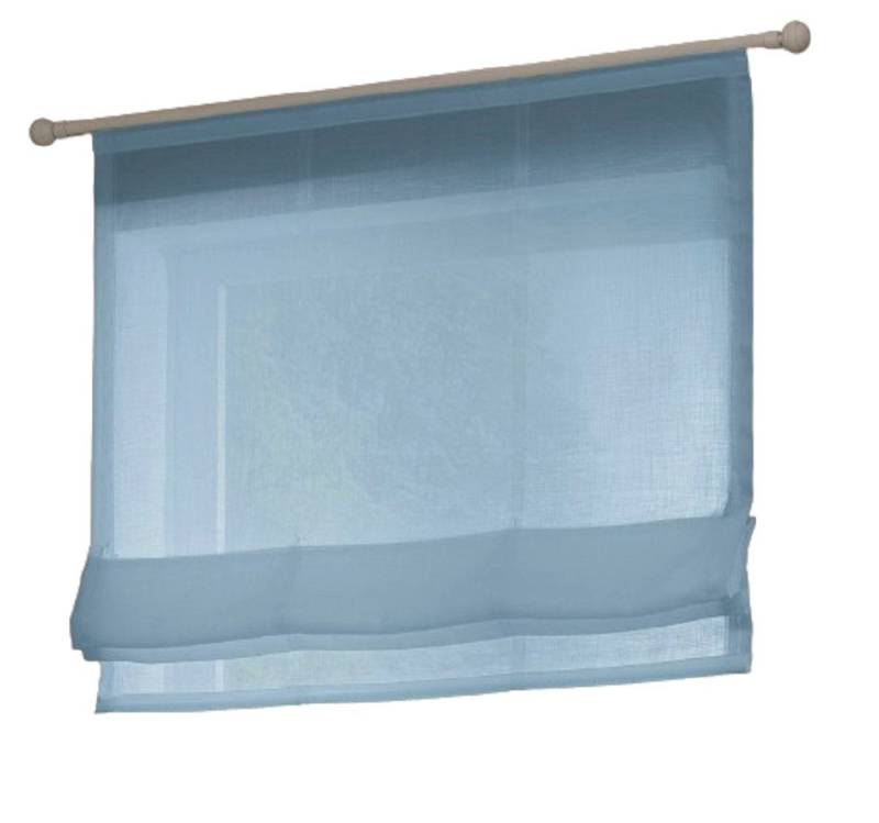 Clever-Kauf-24 Raffrollo Allure Raffrollo, blau, BxH 140x140cm, transparent, ohne Bohren von Clever-Kauf-24