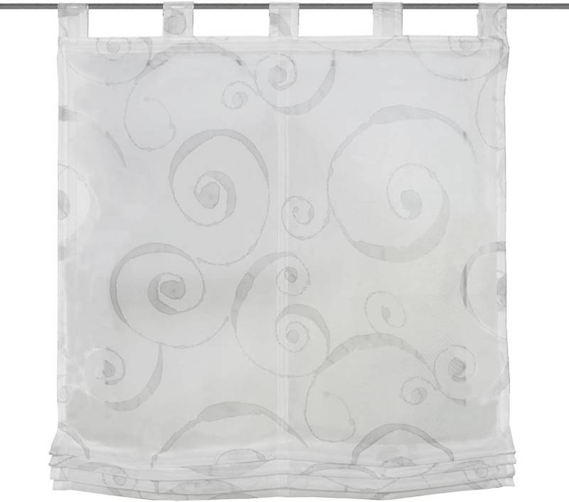 Clever-Kauf-24 Raffrollo Raffrollo mit Schlaufen wollweiß m. Kringel 80/100/120x140cm, mit Schlaufen, bedruckt Clever-Kauf-24 Raffrollo Raffrollo mit Schlaufen wollweiß m. Kringel 80/100/120x140cm, mit Schlaufen, bedruckt von Clever-Kauf-24