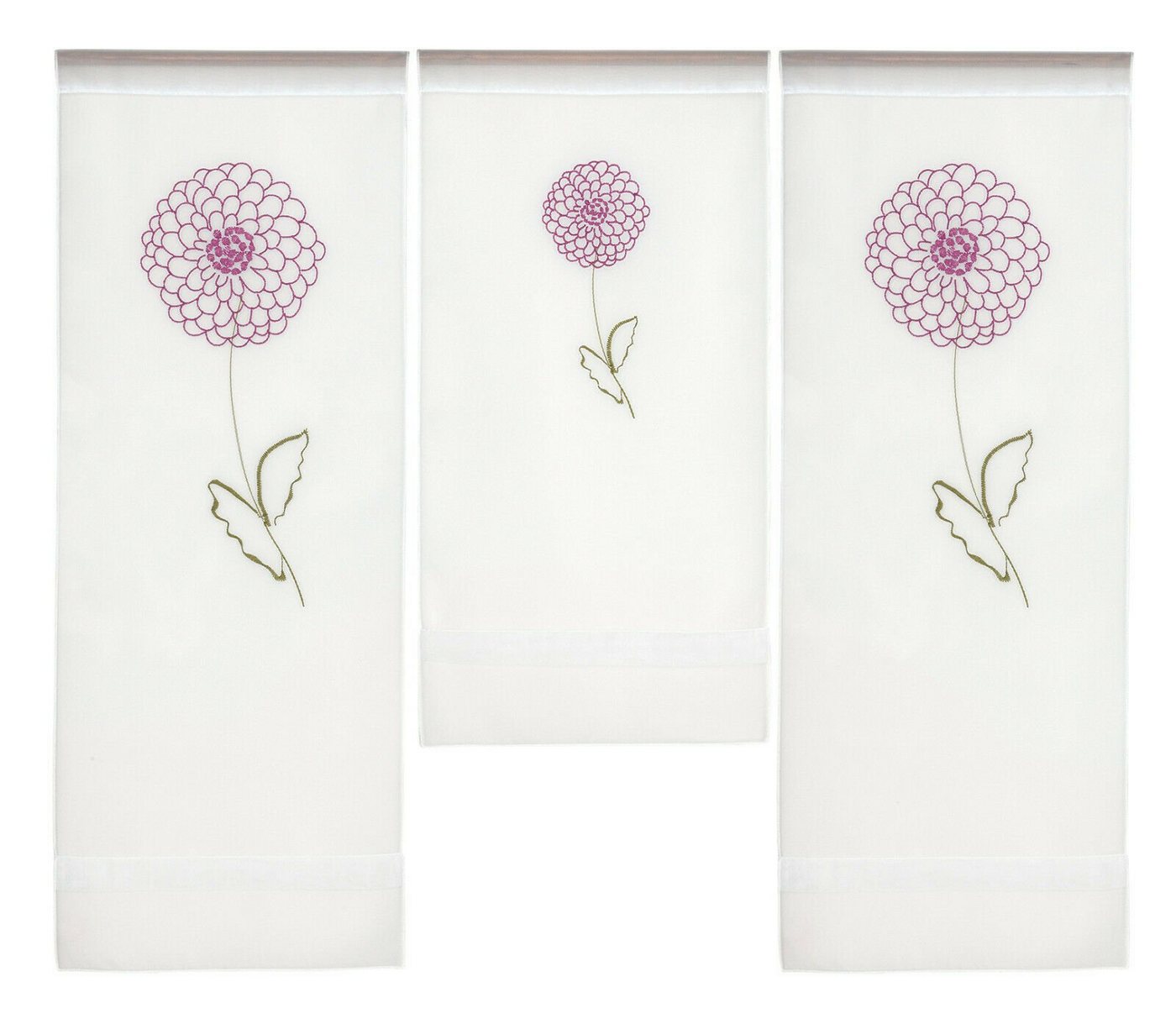 Clever-Kauf-24 Scheibengardine Design Mini Flächenvorhang Set 4043 (3 St), Stangendurchzug, transparent von Clever-Kauf-24