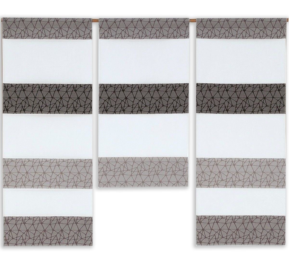 Scheibengardine Mini Flächenvorhang Set, Clever-Kauf-24, Stangendurchzug (3 St) von Clever-Kauf-24