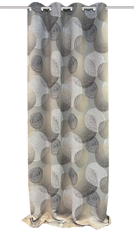 Clever-Kauf-24 Verdunkelungsvorhang Ösenschal Ginny Farbe: natur mit Druckmotiv BxH 135x245cm, Ösen, verdunkelnd von Clever-Kauf-24
