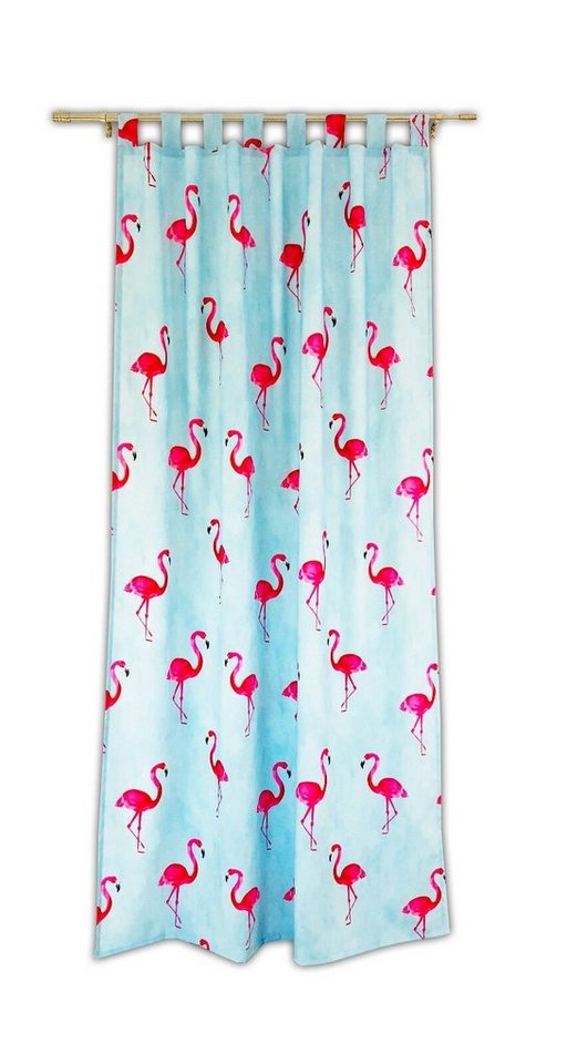 Vorhang Schlaufenschal Flamingo, pink, 135x245cm, mit 8 Schlaufen und angenähtem Gardinenband, Clever-Kauf-24, Multifunktionsband (1 St), blickdicht von Clever-Kauf-24