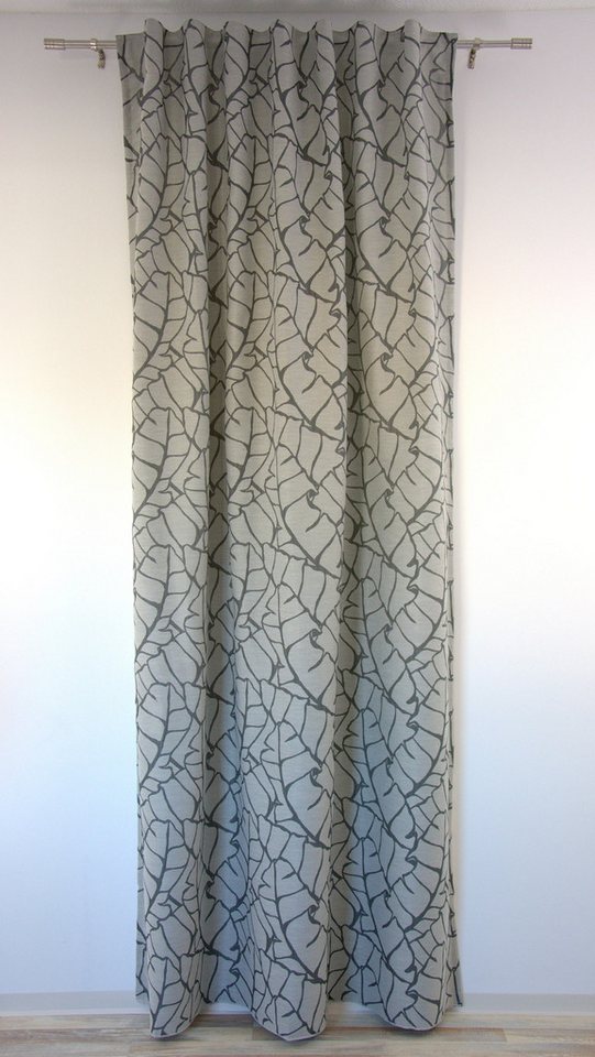 Vorhang Schlaufenschal mit Musterung grau, Clever-Kauf-24, Schlaufen, blickdicht von Clever-Kauf-24