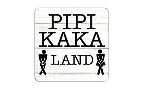 WC Türschild Pipi Kaka Land aus Alu Dibond in der Größe 12x12cm sehr robust Männer Damen Divers von Clever-Kauf-24