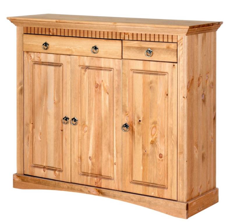 Clever-Moebel Kommode 3 trg Kommode aus Kiefernholz im Ladhausstil, Breite 117cm von Clever-Moebel