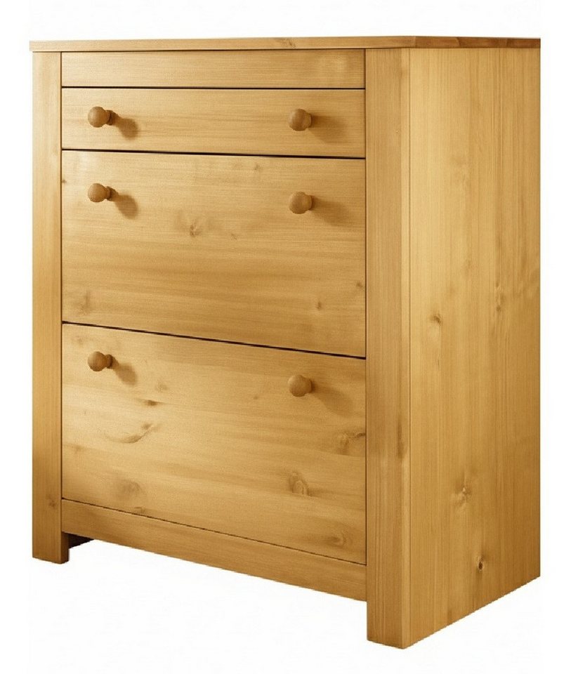 Clever-Moebel Schuhkommode Schuhschrank aus Kiefer Massivholz – Landhausstil, Tiefe: 38cm, Breite: 88cm, Höhe: 97 cm Clever-Moebel Schuhkommode Schuhschrank aus Kiefer Massivholz – Landhausstil, Tiefe: 38cm, Breite: 88cm, Höhe: 97 cm von Clever-Moebel