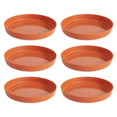 Clever Pots Blumentopf Untersetzer - 6x 22,7cm Runde Unterteller aus Kunststoff für Blumentöpfe mit 30cm Durchmesser, Indoor-& Outdoor-Kunststoff-Untersetzer, Wetterfest & Leicht, Terrakotta von Clever Pots