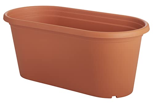 Clever Pots Kunststoff Pflanzentrog, 60cm Lange Garten-Pflanzgefäße, Outdoor- oder Indoor-Pflanztröge mit Entwässerungslöchern, Leichter, wetterfester Topf für Blumen, Pflanzen & Terrasse, Terrakotta von Clever Pots