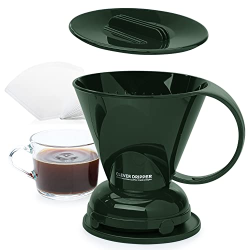 Clever Barista's Choice Kaffeetropfer und Filter, groß, 510 ml, sicherer, BPA-freier Kunststoff, inklusive 100 Filter (dunkelgrün) von Clever