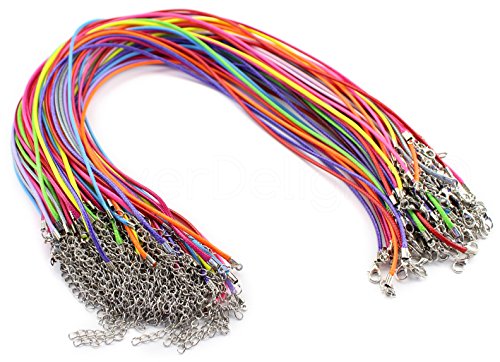 50 CleverDelights Imitation Leather Cord Necklaces - Mixed Colors - 18 Inch - With Lobster Clasp - 18 by CleverDelights 50 CleverDelights Imitation Leather Cord Necklaces - Mixed Colors - 18 Inch - With Lobster Clasp - 18 by CleverDelights von CleverDelights