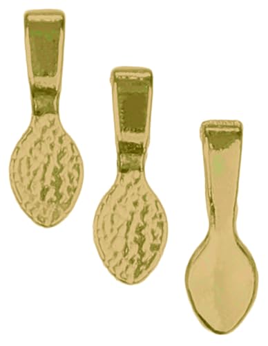 CleverDelights 100 Teardrop Bails - Gold Color - 16x5mm - Small Glue On Bails - for Scrabble and Glass Pendants - 5/8 x 1/4 inch 16mm x 5mm by von CleverDelights