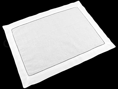 CleverDelights Platzdeckchen mit Hohlsaum, 35,6 x 50,8 cm, Weiß, 6 Stück von CleverDelights