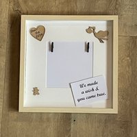 Personalisierte Baby Scan Rahmen, Holz Storch Geschenk, 5x5 Foto Personalisierte Baby Scan Rahmen, Holz Storch Geschenk, 5x5 Foto von Cleverchic1