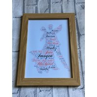 Personalisierte Typografie Wortkunst, A4 Gerahmter Druck, Geschenk Für Lehrer Personalisierte Typografie Wortkunst, A4 Gerahmter Druck, Geschenk Für Lehrer von Cleverchic1