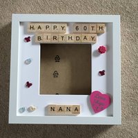 Personalisierter Scrabble-Geburtstags-Fotorahmen, Spezielles Altersgeschenk Personalisierter Scrabble-Geburtstags-Fotorahmen, Spezielles Altersgeschenk von Cleverchic1