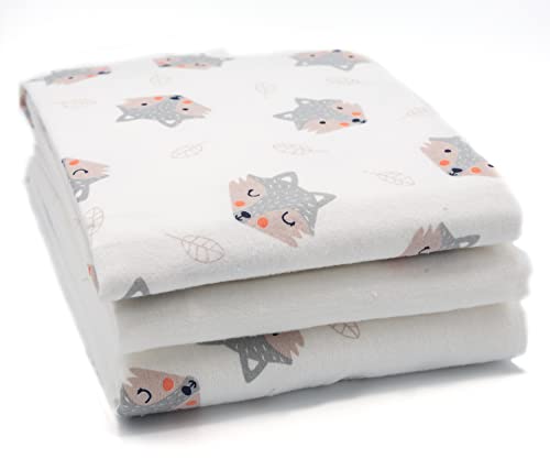 Clevere Kids Moltontücher 3 Stück | saugstarke Molton Unterlage | Baby Spucktücher - 80x80 cm| ultraweich Oeko-TEX Baumwolltücher (Fuchs hellgrau) von Clevere Kids baby-collection