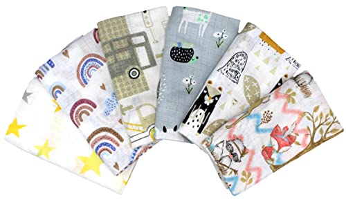 Clevere Kids Mulltücher | 6er-Pack | Jungen oder Mädchen | OEKO-TEX | doppelt gewebt | 70x80 | Spucktücher (Unisex) von Clevere Kids baby-collection