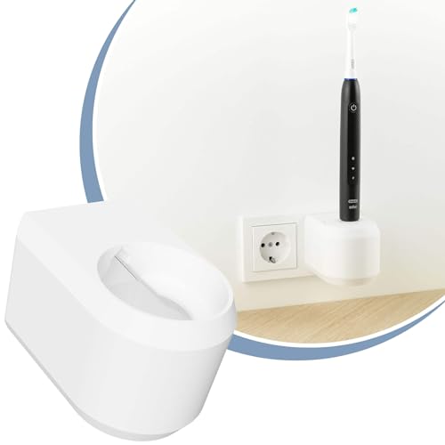 Cleverstation Zahnbürstenhalter elektrische Zahnbürste - passend für Oral B Pulsonic Slim Zahnbürste (Ladegerät 3749 notwendig) (Weiß, Halterung) von Cleverstation