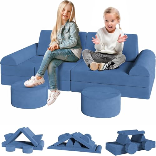Clevich 15-Teilige Modulare Kinderspielcouch, Kindersofa aus Schaumstoff Bausteine, Spielsofa zum Lernen & Spielen, Kuschelecke im Kinderzimmer, Softbausteine für Kinderzimmer oder Spielzimmer (Blau) Clevich 15-Teilige Modulare Kinderspielcouch, Kindersofa aus Schaumstoff Bausteine, Spielsofa zum Lernen & Spielen, Kuschelecke im Kinderzimmer, Softbausteine für Kinderzimmer oder Spielzimmer (Blau) von Clevich