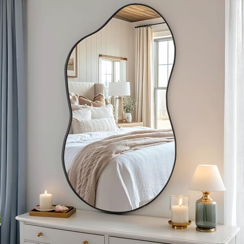 Clevich Asymmetrischer Rahmenloser Spiegel, 66x116cm mit Alu – Wandspiegel Wolkenform Schlankes modernes Design, platzsparend für Zuhause, Fitnessstudio & gewerbliche Nutzung Clevich Asymmetrischer Rahmenloser Spiegel, 66x116cm mit Alu – Wandspiegel Wolkenform Schlankes modernes Design, platzsparend für Zuhause, Fitnessstudio & gewerbliche Nutzung von Clevich