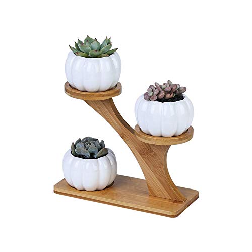 Clevoers Blumenregal Blumenständer Pflanzentreppe für Indoor, Blumenhocker Pflanzen Blumen Deko Treppe, Balkon Wohzimmer Outdoor Garten Dekor Pflanzenregal Holz 9.3 x 20 x 16.5 cm von Clevoers