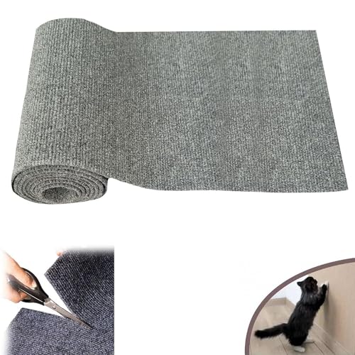 Kratzmatte Selbstklebend, Kann Geschnitten Werden Katzen Kratzmatte Selbstklebend, Kratzschutz Katzenkratzmatte Schützt Teppiche Sofa Möbel Schutz (Light Grey, 30 * 100cm) von Clgorm