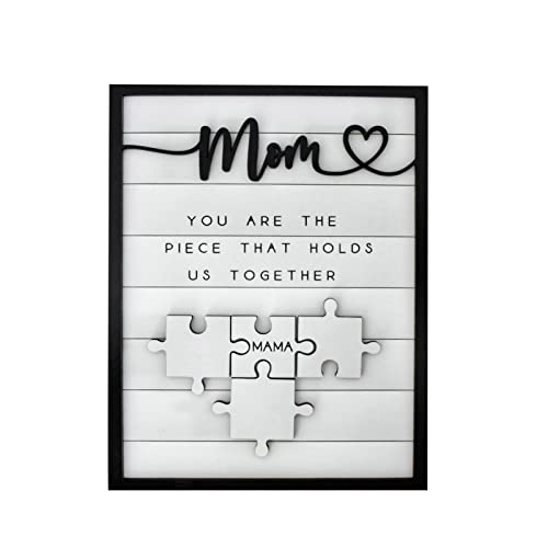 Custom Mothers Day Puzzle Sign Mom You Are The Piece That Holds Us Together Muttertagsgeschenk Personalisiertes Geschenk für Mama Shelf Sitter WgH623 von Clicitina
