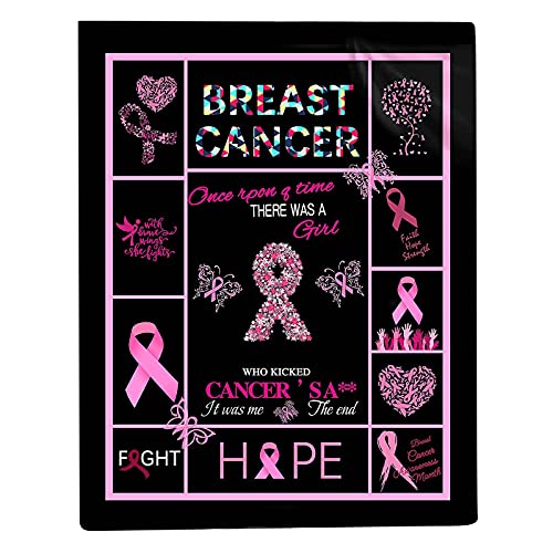 Decke Flanell Pink Awareness Ribbon Home Caring Cancer Textile für Brust Heimtextilien dp323 (G, One Size) von Clicitina