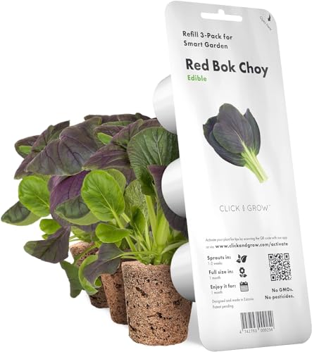 Click and Grow Smart Garden Red Bok Choy Pflanzgefäße, 3 Stück von Click & Grow