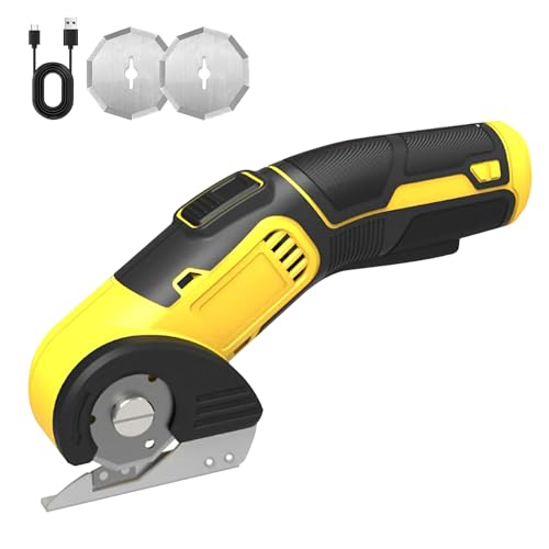 Elektrische Schere, Elektrischer Kastenschneider, Wiederaufladbarer Kartonschneider, Kabelloser Rollschneider mit extra Klinge für Stoff, Leder, Teppich, DIY Handwerk & Verpackung von Clickovia