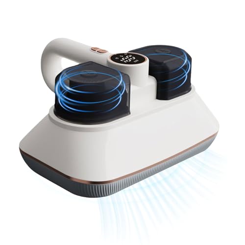 Akku Milbensauger für Matratzen, Handstaubsauger mit UV-C Licht & LED Anzeige, 15Kpa Saugleistung, 3 Stufen, Doppelter Staubbehälter für Bett, Sofa und Kissen von Clickovia
