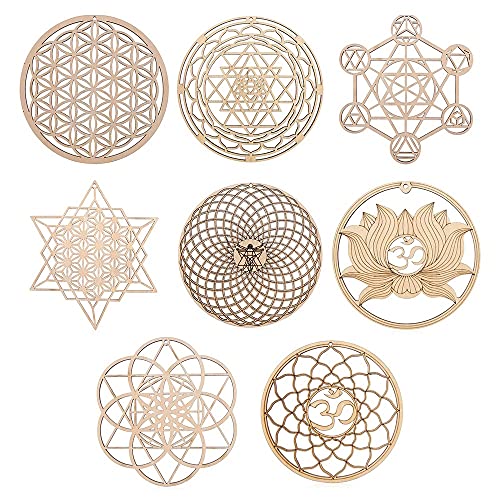 Cliettilw 8 Packungen 14Cm Wand Schild des Lebens Form Untersetzer Wand Kunst DIY Untersetzer Machen Geometrie von Cliettilw