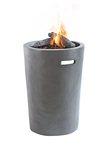 Clifton Gasofen Compact Round Garten Gaskamin Heizpilz Feuerstelle Terassenkamin Kamin (Grau) von Clifton Outdoorfire