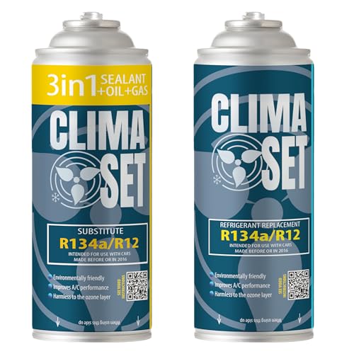 ClimaSet 3-in-1 R134a Klimageräte – – für Autos von 1994 bis 2016 – Naturbewusst – Ungiftig – Korrosionsbeständig – 2 Teile – 515 g von Clima Set