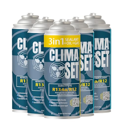 ClimaSet 3-in-1 R134a Klimageräte – – für Autos von 1994 bis 2016 – Naturbewusst – ungiftig – Korrosionsbeständig – 5 Teile – 1355 g von Clima Set