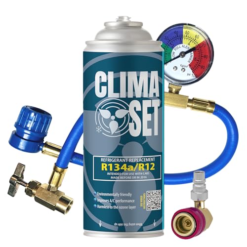 ClimaSet R134a kältemittel Ersatzgas - Kühlmittel Klima Auto - Gasflasche 1x170 g Auto Klimaanlage Nachfüllset - Wohnmobil - Klimaanlage schlauch - Manometer Klimaanlage - ECO von Clima Set