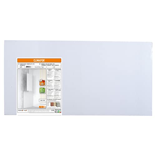 CLIMAPOR Energiespar-Dämmplatte grundiert, weiß, 1 x 0,5 m x 7 mm, 2 Packstücke (= 8 qm), Innenraum-Dämmung von Climapor