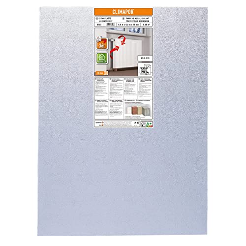 CLIMAPOR Dämmplatte alukaschiert, Hitze-Kälte-Stop, 0,8 m x 0,6 m x 10 mm, 6 Platten (= ca. 2,9 qm) von Climapor