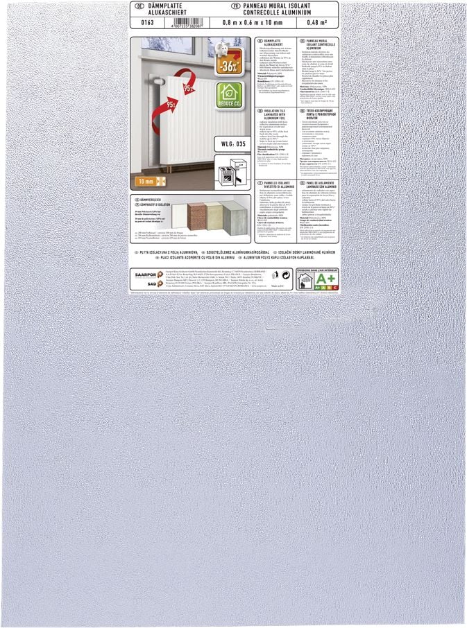 Climapor Dämmplatte alukaschiert, 10 mm 0,8 m x 0,6 m 10 mm von Climapor