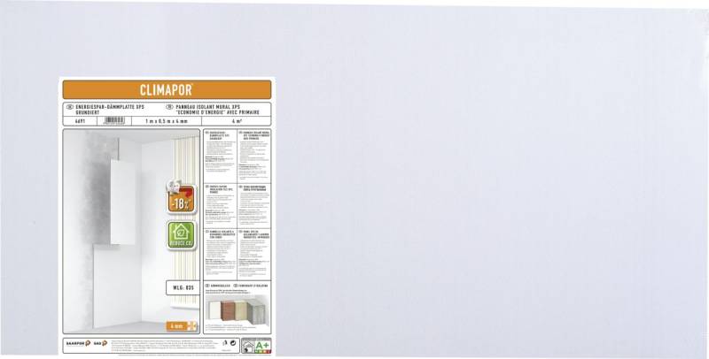 Climapor Energiespar Dämmplatte XPS, 1 m x 0,5 m x 4 mm von Climapor