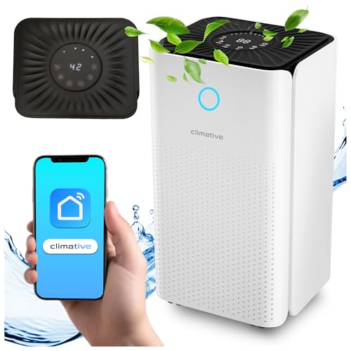 Climative Luftentfeuchter 12L/24h WAVE ION WIFI Feuchtigkeitsabsorber mit Ionisierung Kompakte Größe Effektive Entfeuchtung & Luftreinigung Ideal für Räume bis 40 m² von Climative