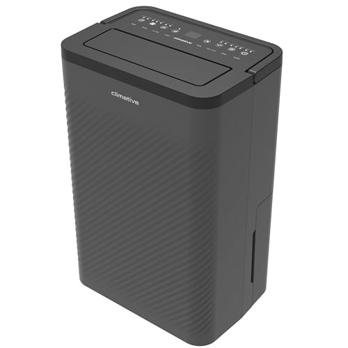 Climative Luftentfeuchter Elektrisch 24L/24h mit HEPA H13 & Aktivkohle, WiFi Smart Home Air Purifier Nexi ION UV Raumentfeuchter für Zuhause, Haus, Wohnung, Keller & Badezimmer bis 45 m² Grau von Climative