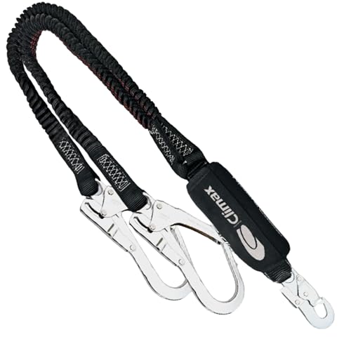 Climax 51 Doppelte Falllinie mit Falldämpfer - mit Gerüsthaken - Y-Verbindungsleitung - Absturzsicherung mit Standardisierung - elastische Fallleine - Stoßdämpfung - 120-200 cm von Climax