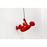 Poly Harz Sculpture - Mann Wandbehänge Wandbehang Kunst Poly Resin Figur Motivationsdekor von Climbingmanwallart
