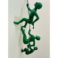 The Cambing Men - 3-Teiliges Set - Grün von Climbingmanwallart