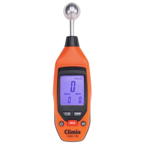 Climia CMG100 Feuchtemessgerät Wände, 5-40 mm Analysetiefe, Feuchtigkeitsmessgerät mit bis zu 50-Stunden Batterielaufzeit – einfache Anwendung, beleuchtetes LED-Display von Climia