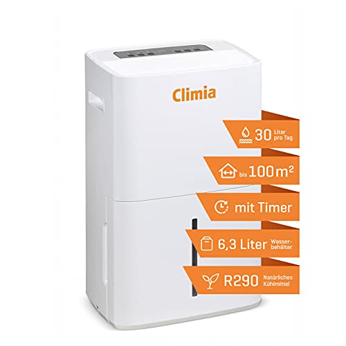 Climia CTK 240 elektrischer Bautrockner mit ökologischem Kühlmittel, Luftentfeuchter (max. 30 l/Tag) geeignet für Räume bis 230 m3, W-LAN Modul – Smart Home kompatibel von Climia