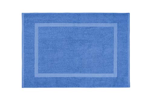 Clinotest Premium Badevorleger 2er Set Walk 50x70 cm – Super flauschig & saugstark – 100% Baumwolle in Hotelqualität – Kochfest bis 95°C – Indanthren gefärbt – Blau von Clinotest